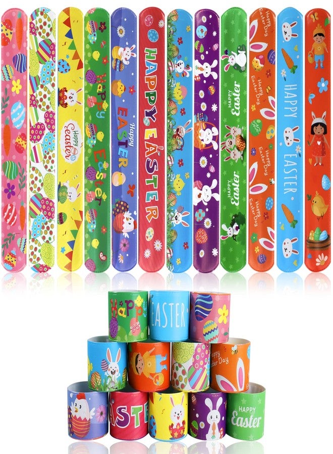 JDSTY 48 PCS Easter Slap Bracelets Toys for Kids Boys Girls Toddlers Easter Basket Stuffers Egg Fillers Gifts Party Favors - Image 1